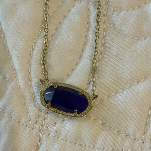✨ Kendra Scott Elisa Gold Necklace – Sapphire Blue Pendant ✨